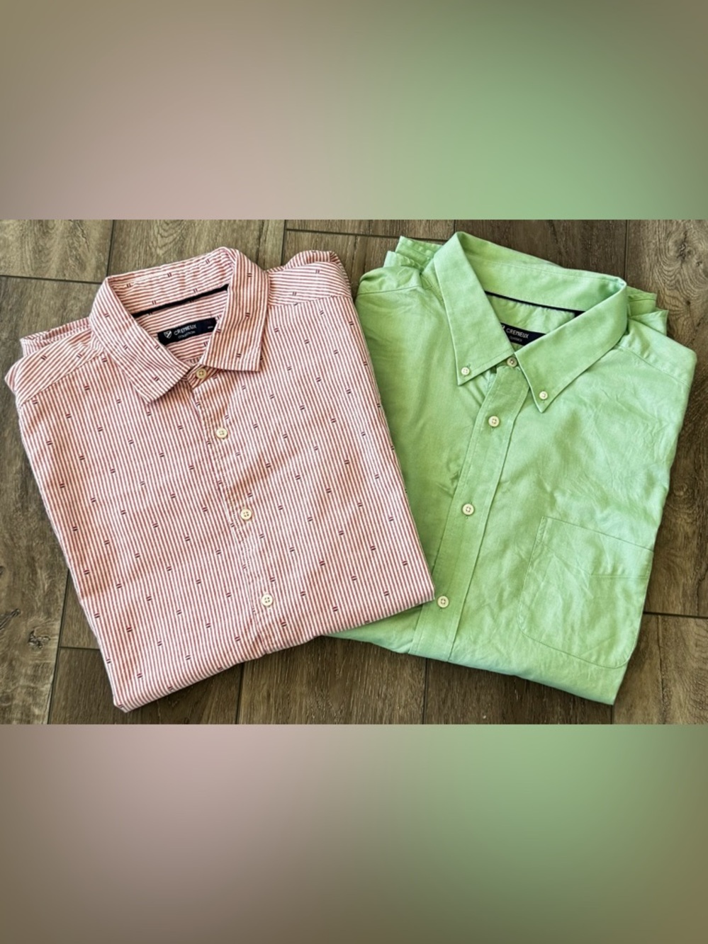 Lot of 2 - Cremieux Men’s XL Short Sleeve Button-Down Shirts 100% Cotton Classic